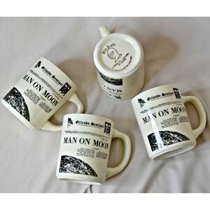 vintage Apollo 11 man on‎ moon Orlando Sentinel mugs Ben Silver ceramics